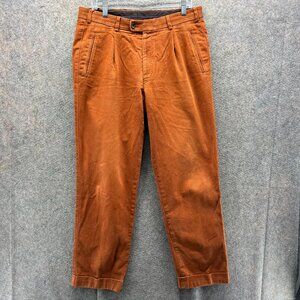 Hiltl Dress Pants Mens 34 Orange Chino Morello Ladage & Oelke 50EU Flat Front
